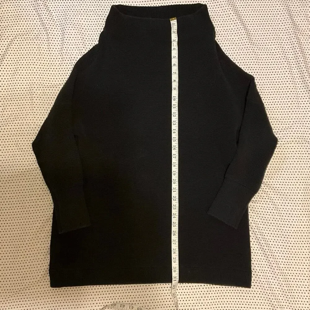 Free People Black Ribbed Knit Sweater Size L - Picture 3 of 8